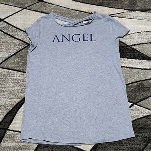 VS ANGEL STRAPPY KEY-HOLE CUT-OUT BACK HEATHERED BLUE 2017 PAJAMA SLEEP-SHIRT